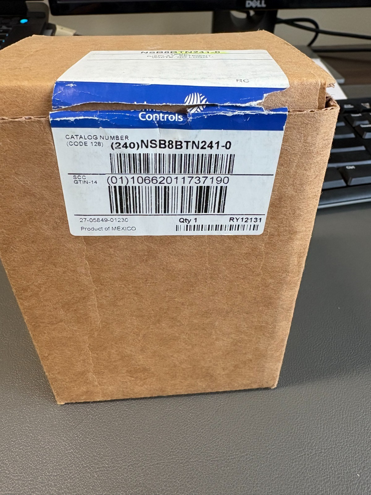 Johnson Controls NSB8BTN241-0 Temp, Display, Setpoint, White, No Logo