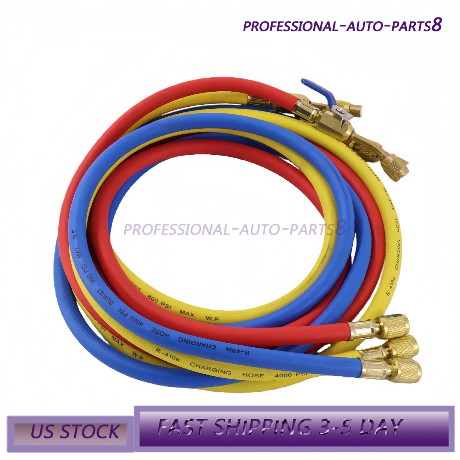 For R-410A Refrige 3Pack 29986 Plus II 1/4″ Hose with Compact Ball Valve 72″ USA