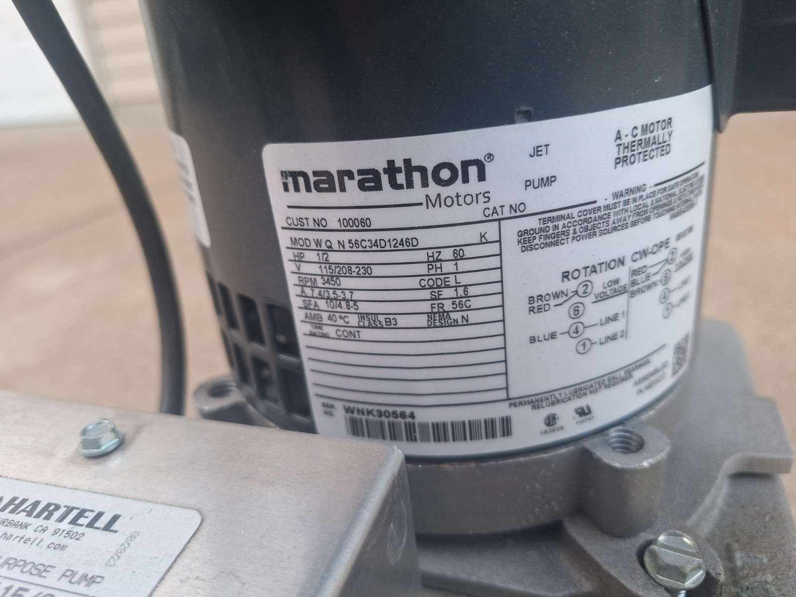 L4X-115/230 HARTELL Condensate Removal Pump: 115/230V AC, 2 gal Tank, 1/2 hp, 45