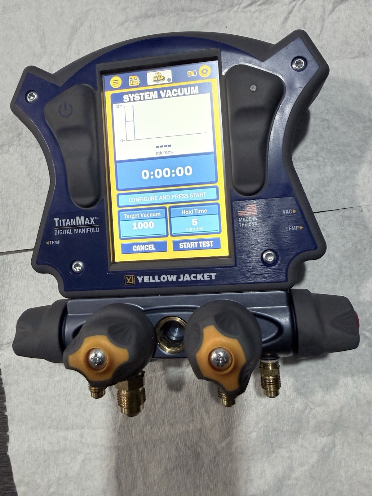 Yellow Jacket TitanMax Digital Manifold Plus II Hose Set Brass 60in 800psi