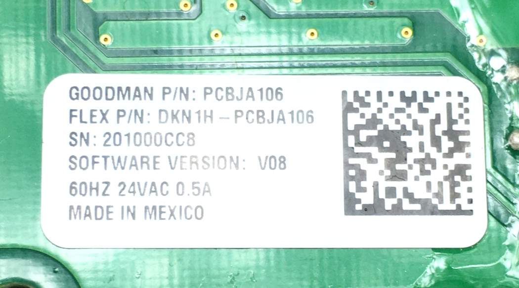 Goodman PCBJA106 V08 Air Handler Control Board FS CDG-GRB0001-A used #P43
