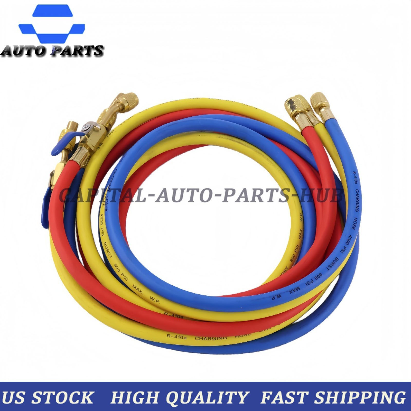 3Pack 29986 Plus II 1/4″ Hose with Compact Ball Valve 72″ for R-410A Refrige USA