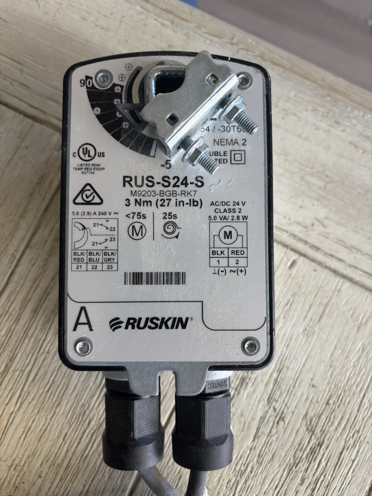 Ruskin 24 Volt Acuator RUS-S24-S