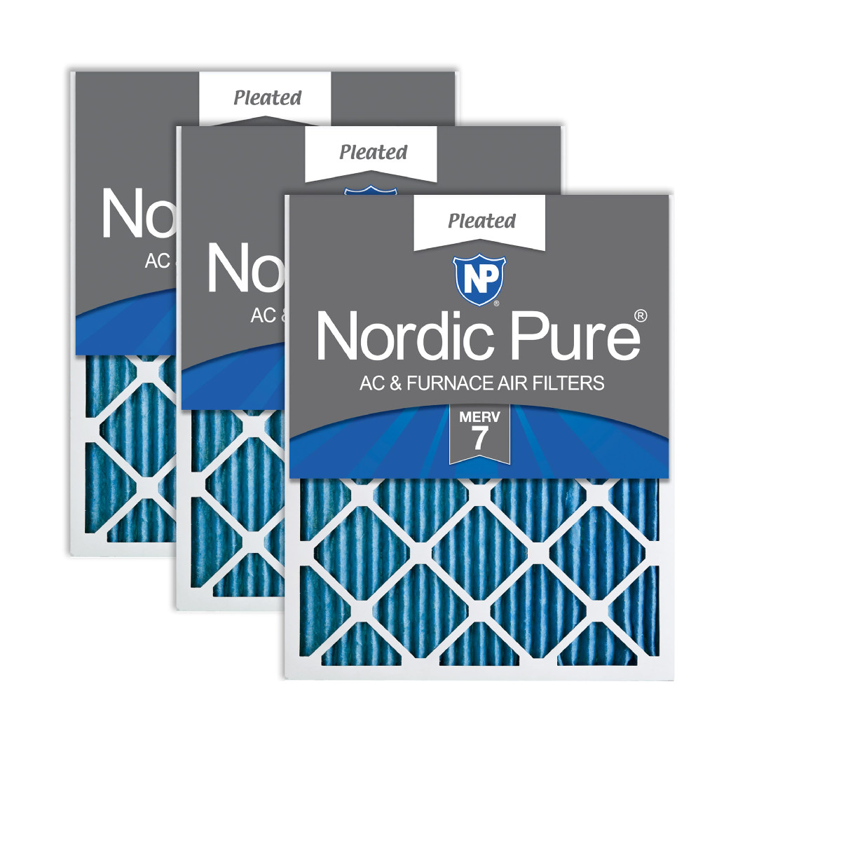 Nordic Pure 16X25X1 Actual Size 15 1/2 X 24 1/2 X 3/4 Pleated Merv 7 Air