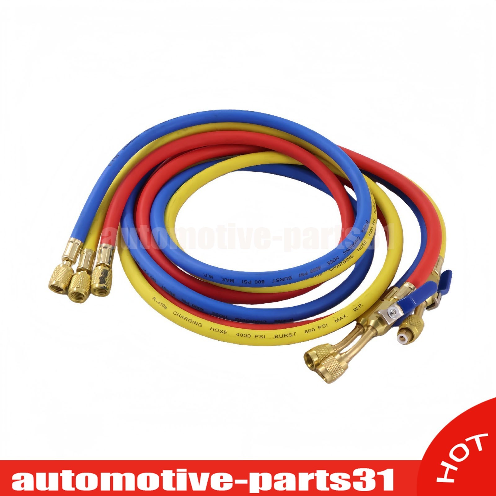 NEW For 29986 Plus II 72″ HVAC Charging Hose Set 1/4″ (3-Pack) US