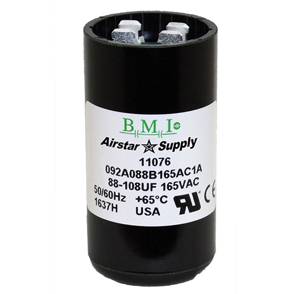 88-108 uF x 165 VAC BMI # 092A088B165AC1A Motor Start AC Capacitor with Resistor
