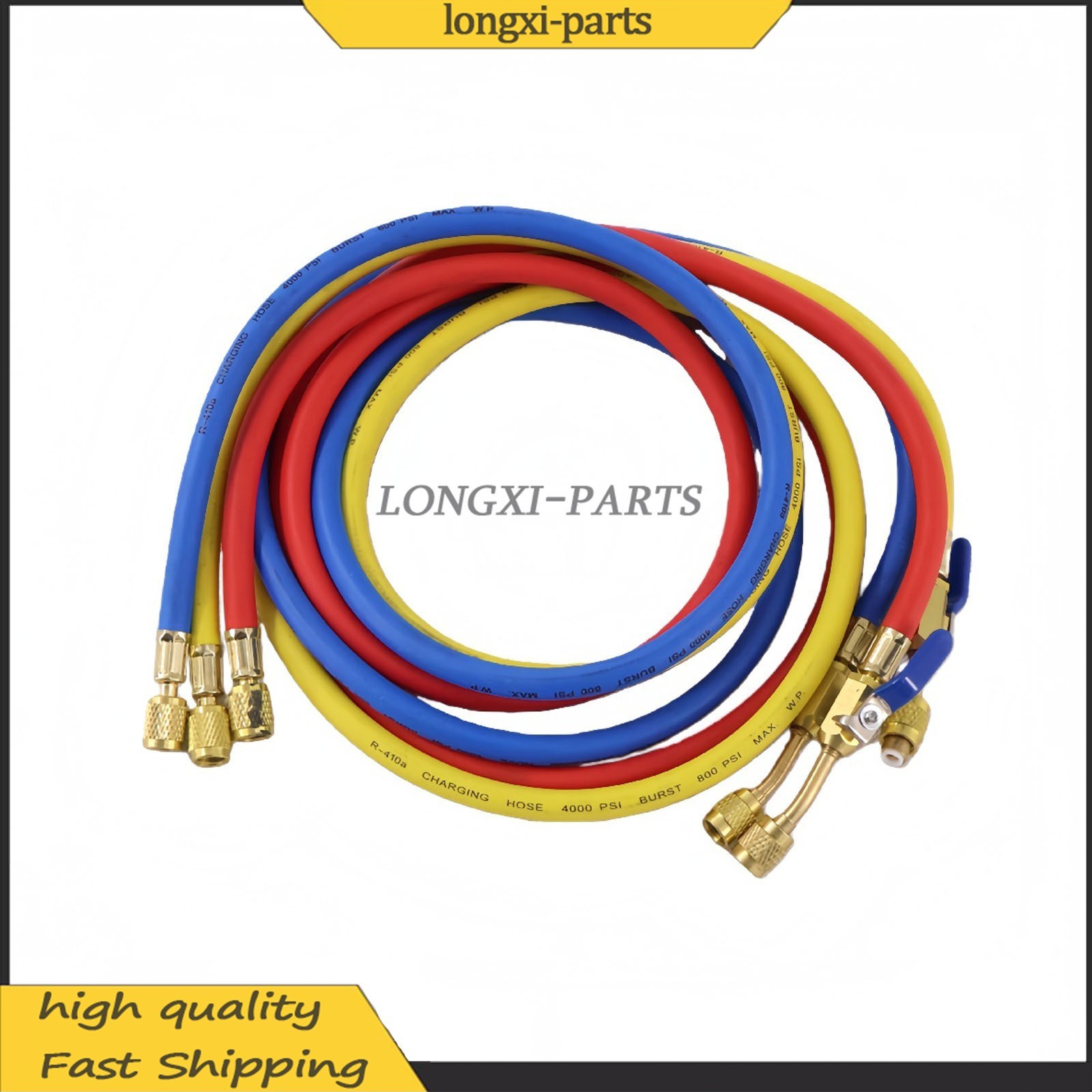 Fits R-410A Refrige 3Pack 29986 Plus II 1/4″ Hose with Compact Ball Valve 72″ US