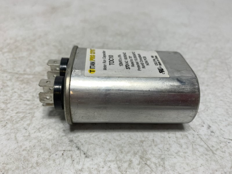 Titan Pro TOC10 Motor Run Capacitor 10MFD 370VAC Oval