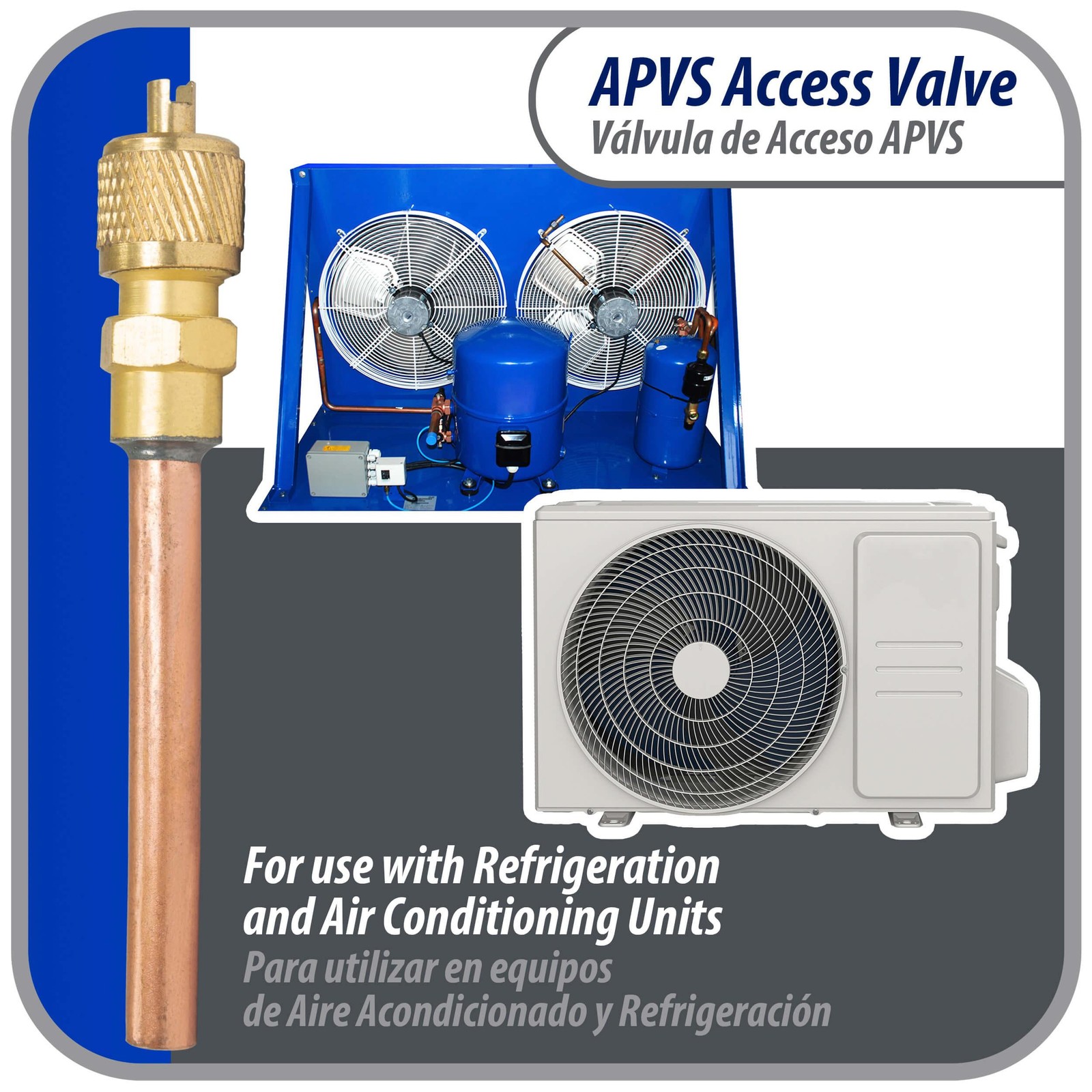 Appli Parts APVS-14142K10 10 Pack 1/4 in SAE Access Schrader Valve x 1/4 ODF x 2