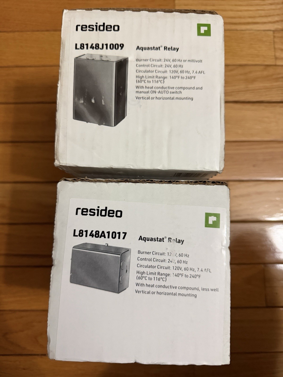 RESIDEO AQUASTAT RELAY: (1) L8148J1009 & (1) L8148A1017