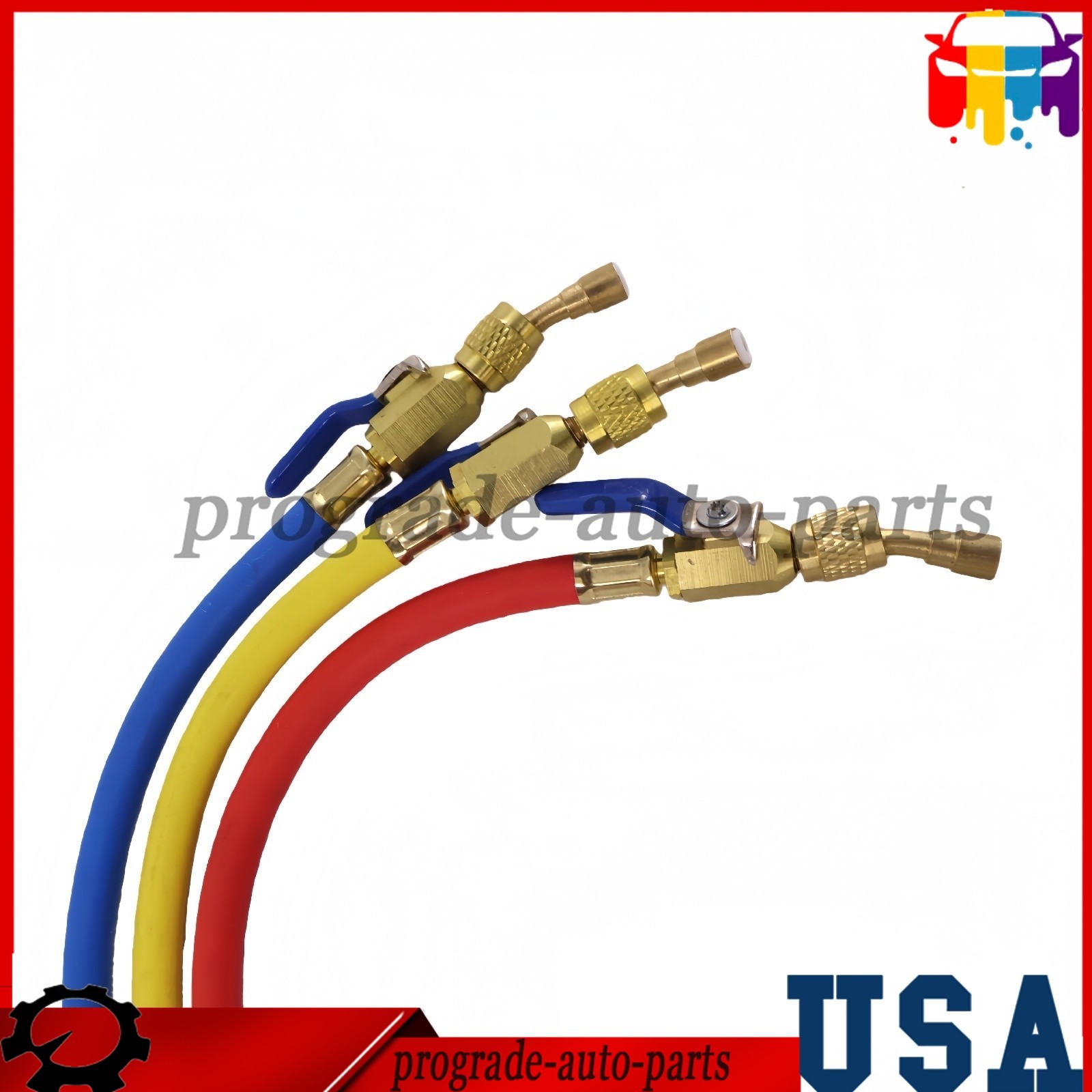 For Plus II 72″ Charging Hose Set 1/4″ Compact Ball Valve 3 Pack US STOCK