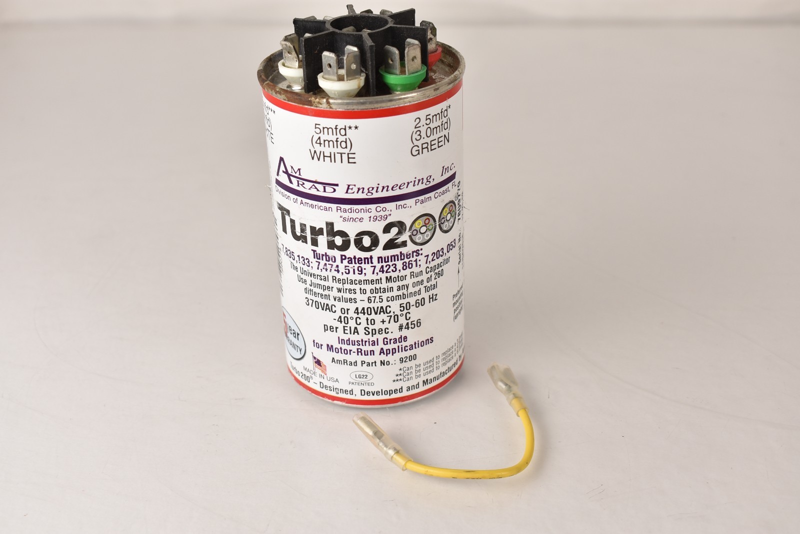 Amrad Engineering Turbo 200 Variable up to 67.5 MFD 370/440 VAC Capacitor