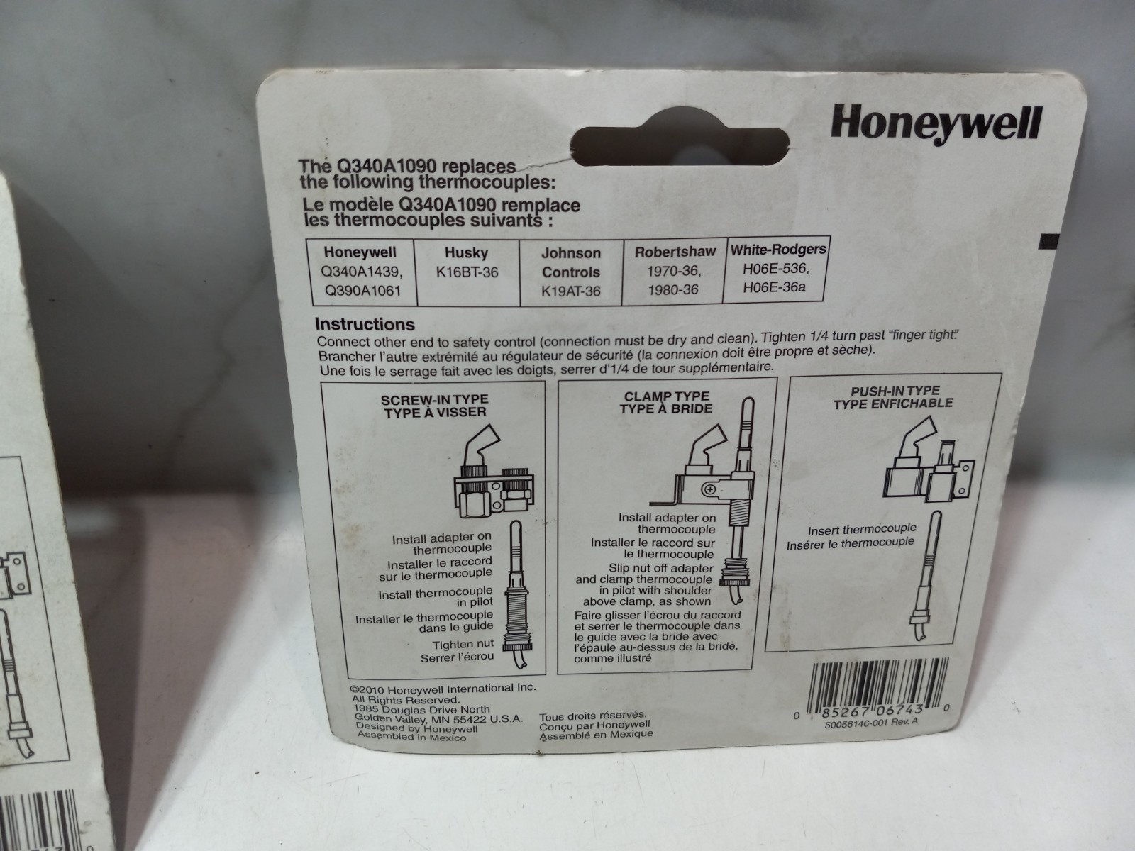 Lot of 3 Honeywell Q340A1090 Thermocouple 36″ Universal 30mV NOS
