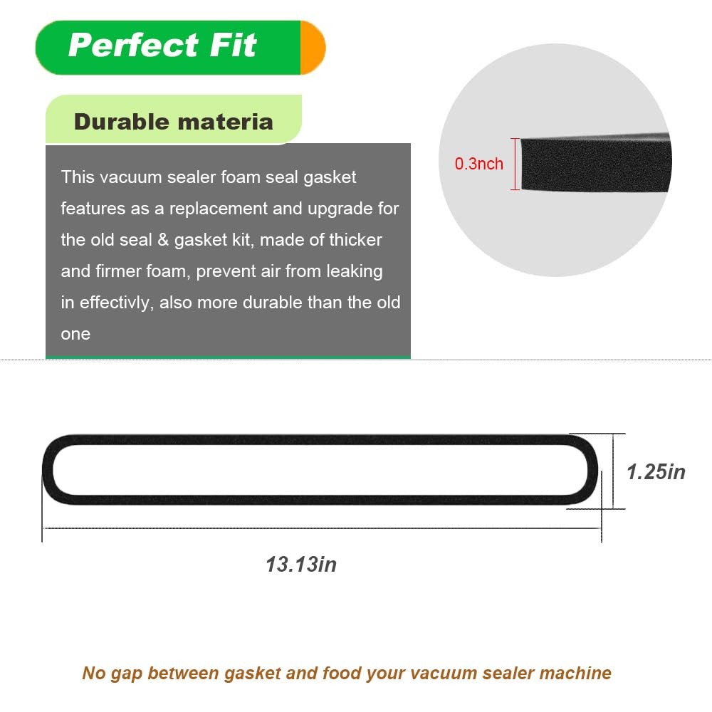 Upper and Lower Gasket Replacements 13.13 inch x 1.25 x 0.3 inch, black