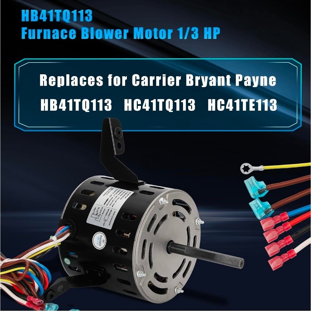HB41TQ113 Furnace Blower Motor 1/3 HP 115V 1075RPM for Carrier Bryant HC41TE113