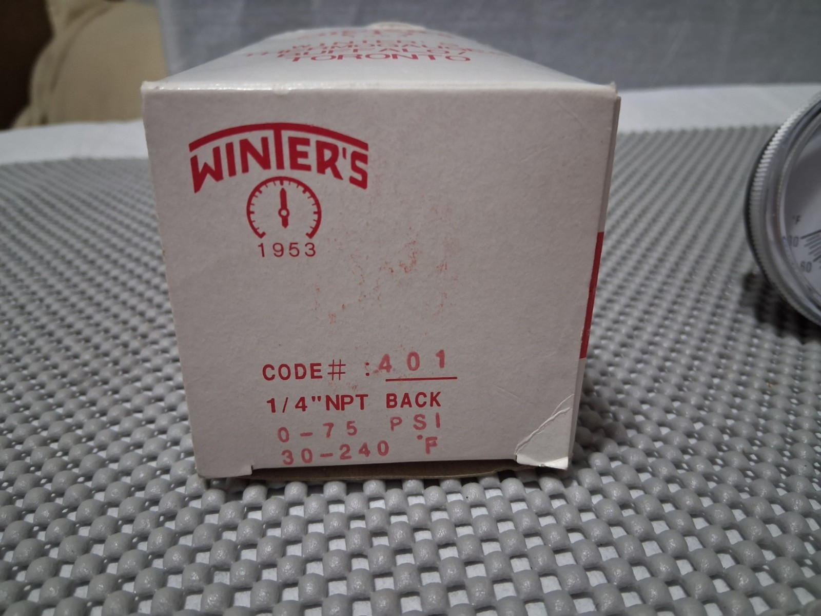 NOS Tridicator Gauge 30 – 240 F 0-75 psi 1/4″ NPT w/ Extension 3″ Dial