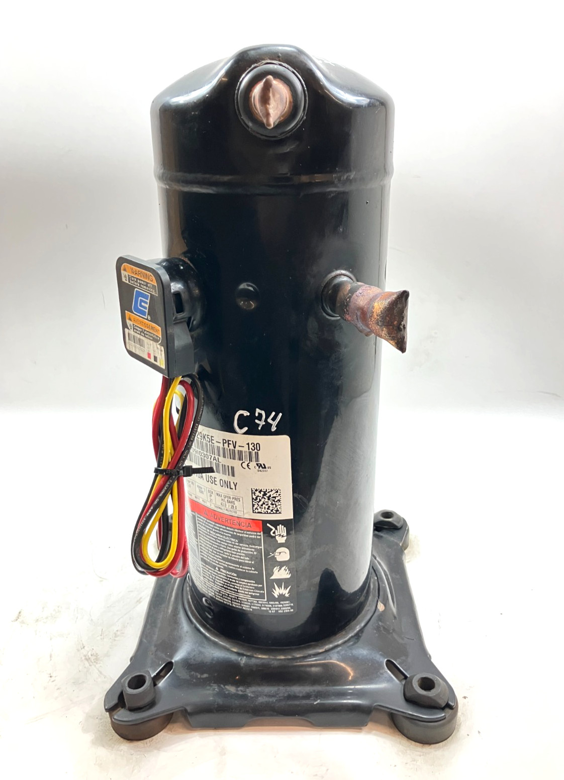 Copeland 2.5 Ton Scroll Compressor ZP29K5E-PFV-130 R410A 208/230V 1 PH used C74