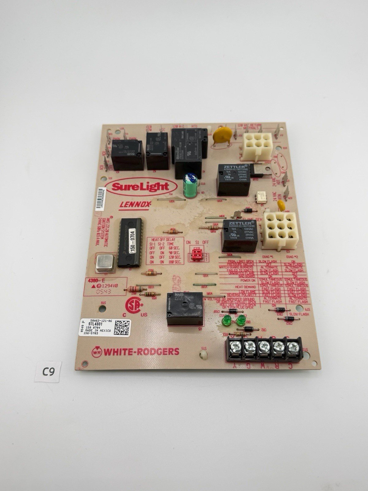 50A62-121 GUARANTEED WORKING TESTED GOOD Furnace Control Board 97L4801
