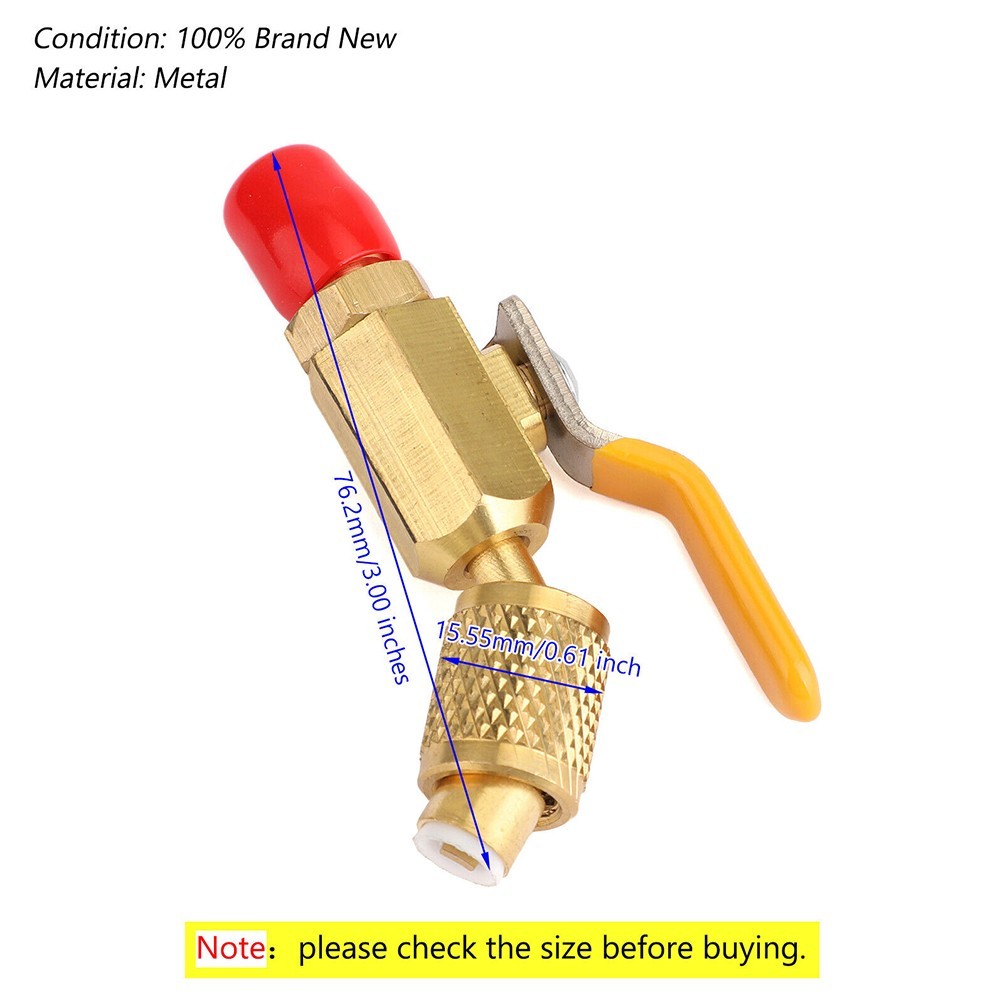 3PCS 1/4″ SAE AC Refrigerant Charging Hoses Angled Small Ball Valve Tools