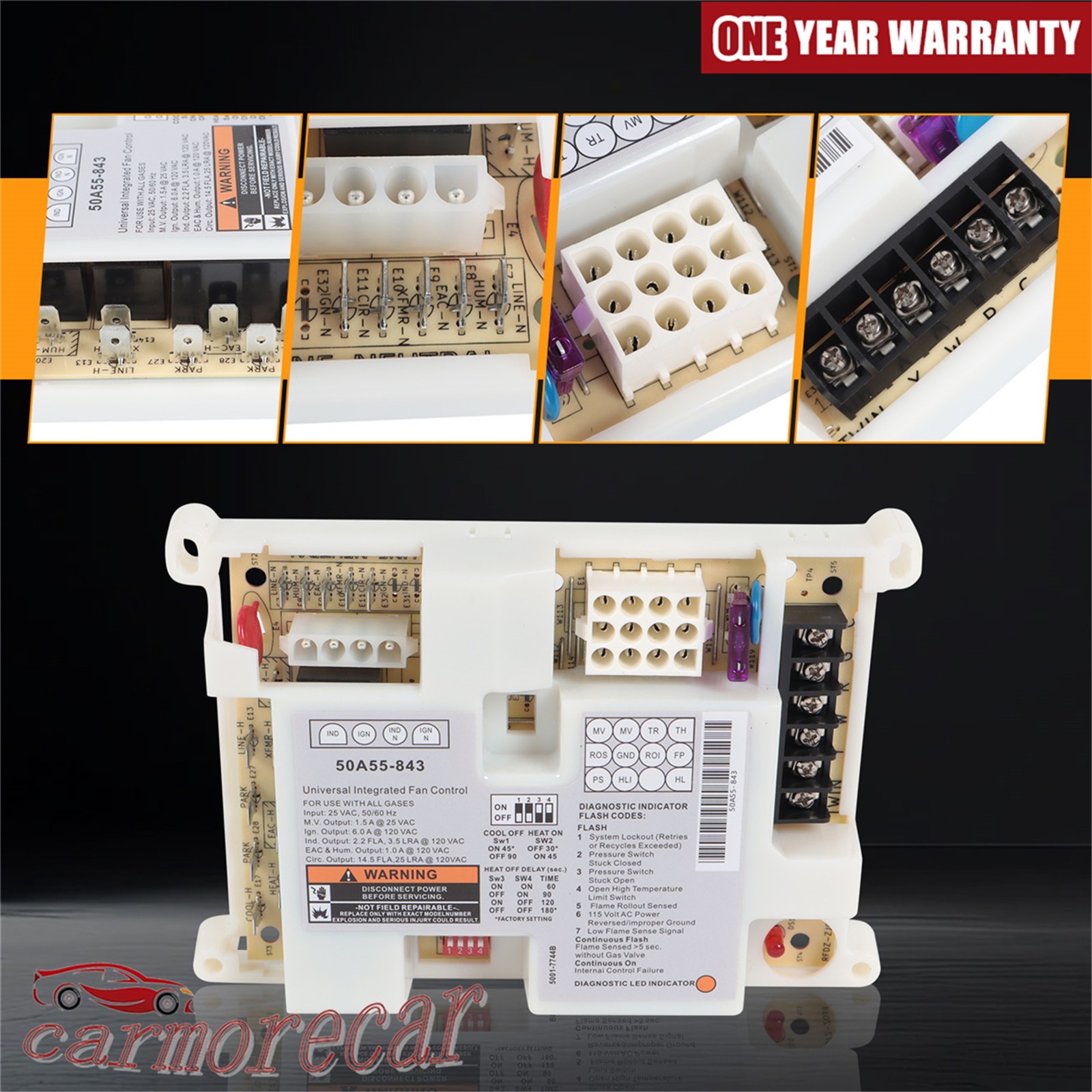 Furnace Control Circuit Board Replacement for White Rodgers 50A55-843