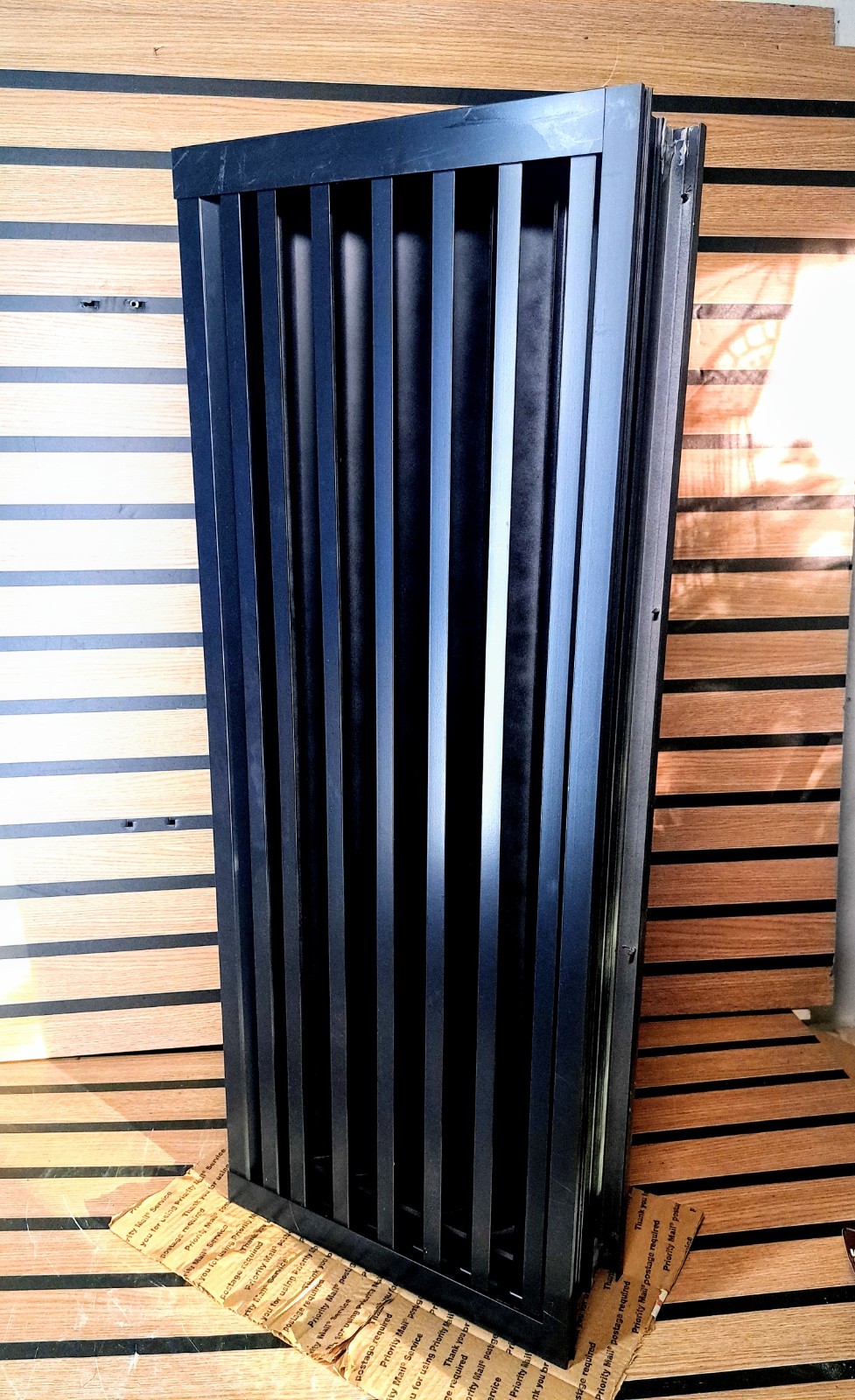 Black Industrial Louver 39.5x15x5 AMCA Vertical Blade Wind Driven Rain Vent NEW