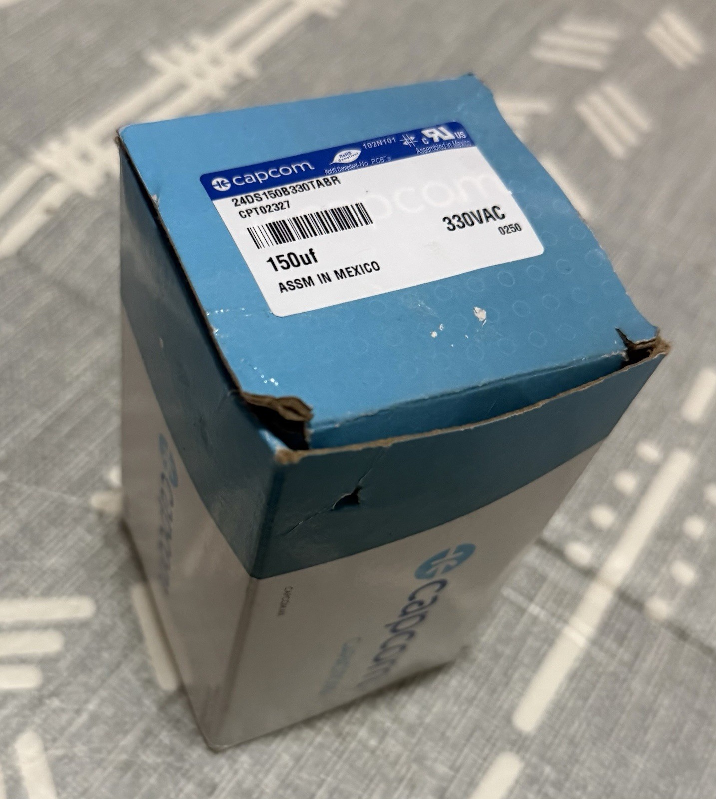 Capcom 150uF 330VAC Start Capacitor 24DS150B330TABR CPT02327 New