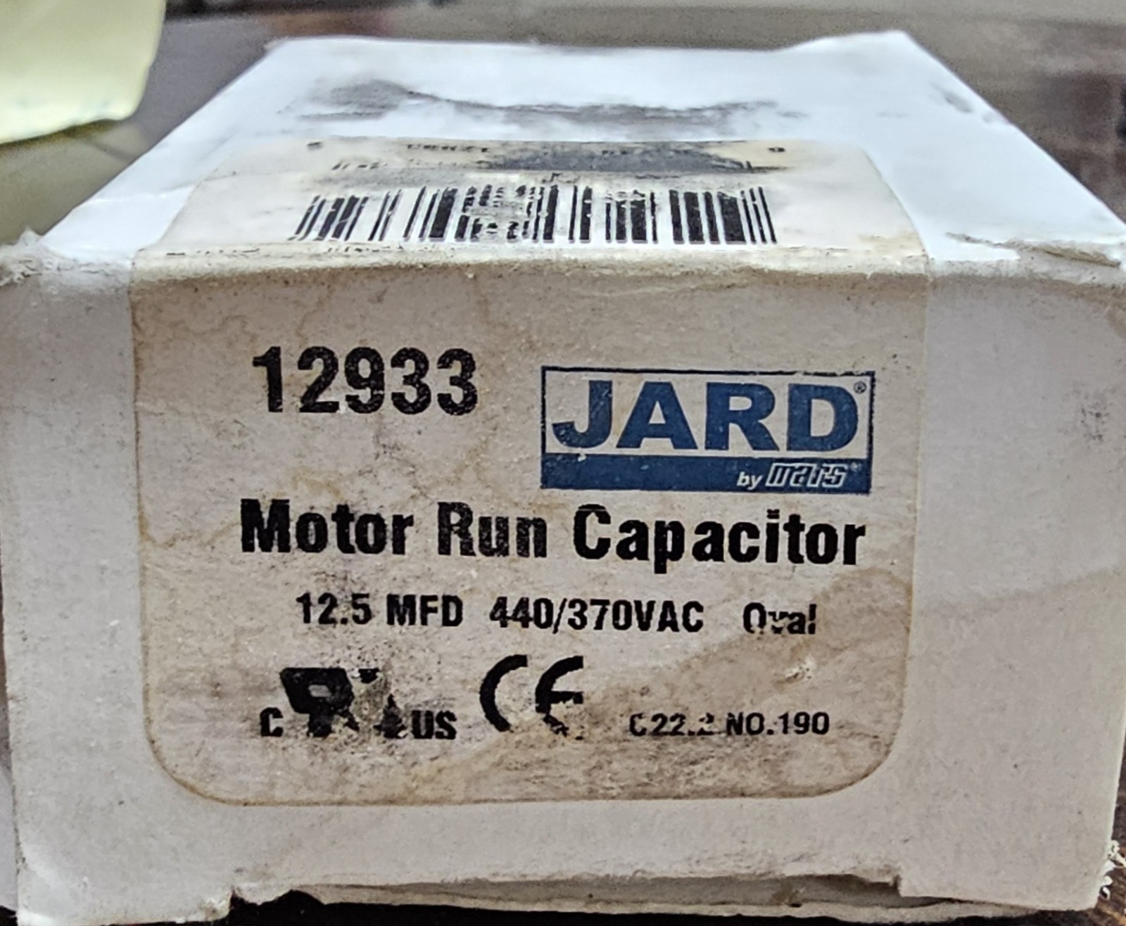 JARD 12933 Run Capacitor 12.5 uF MFD 370V 440V VAC Oval HVAC Motor Capacitor
