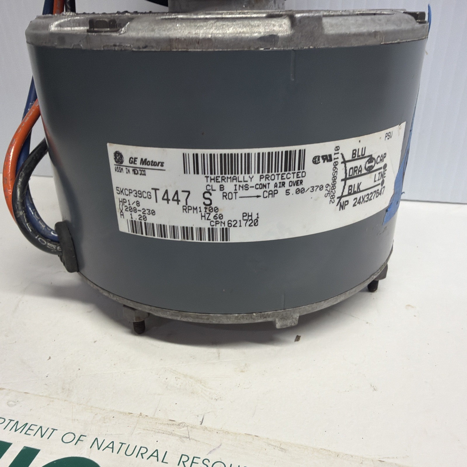 GE 5KCP39CGT447S BLOWER MOTOR 621720 1/8HP, 208/230V, 1.20A