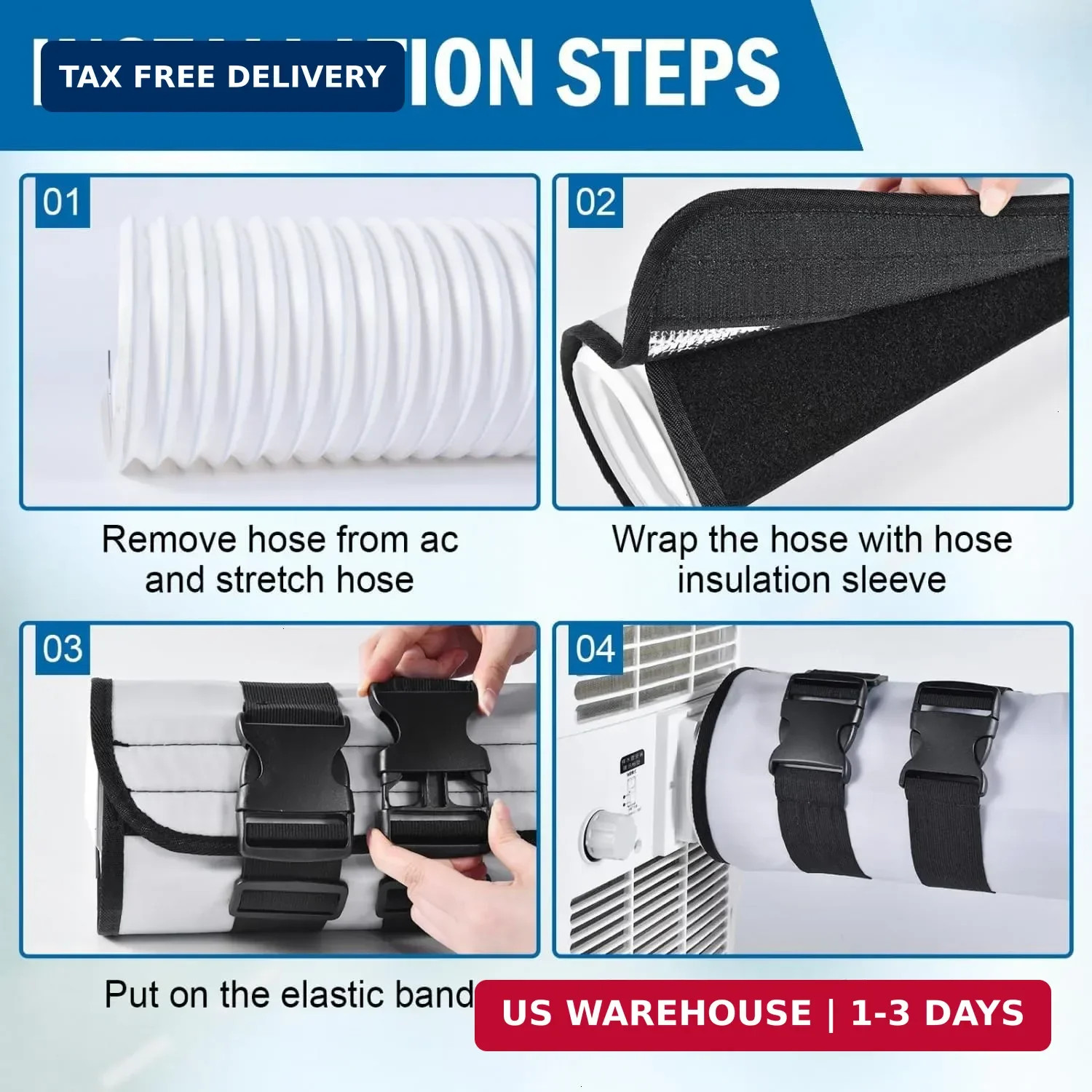 YoleShy 2 Pack Portable AC Hose Insulation Sleeve Thick Portable Air Conditioner