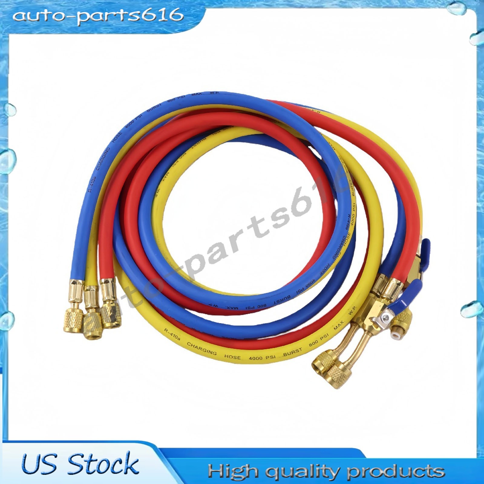 3Pack 29986 For R-410A Refrige Plus II 1/4″ Hose with Compact Ball Valve 72″ NEW