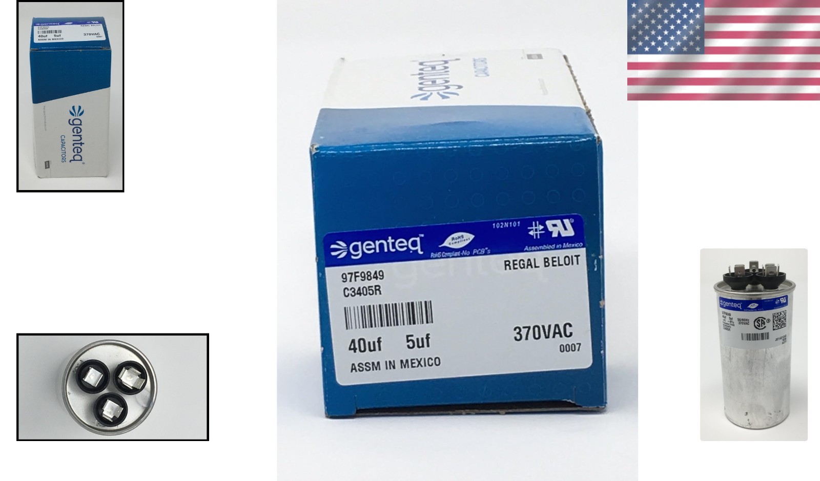 40/5Uf Capacitor Motor Run 370V Round Snap-in Mount for OEM Applications