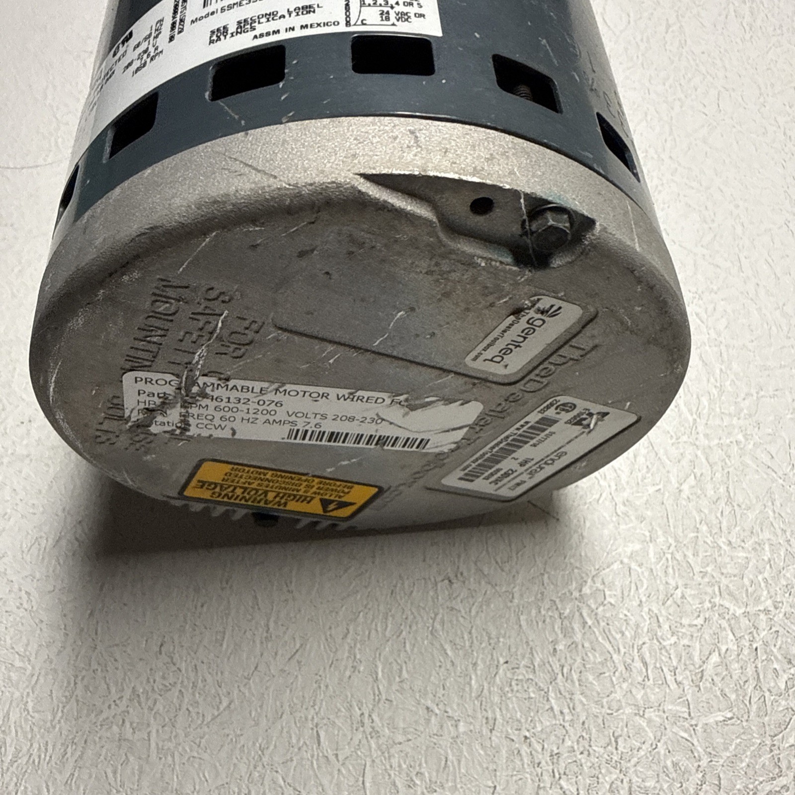 Genteq 5SME39SXL013A Blower Motor 1HP 208-230V 1Phase 7.6Amp 1050 RPM