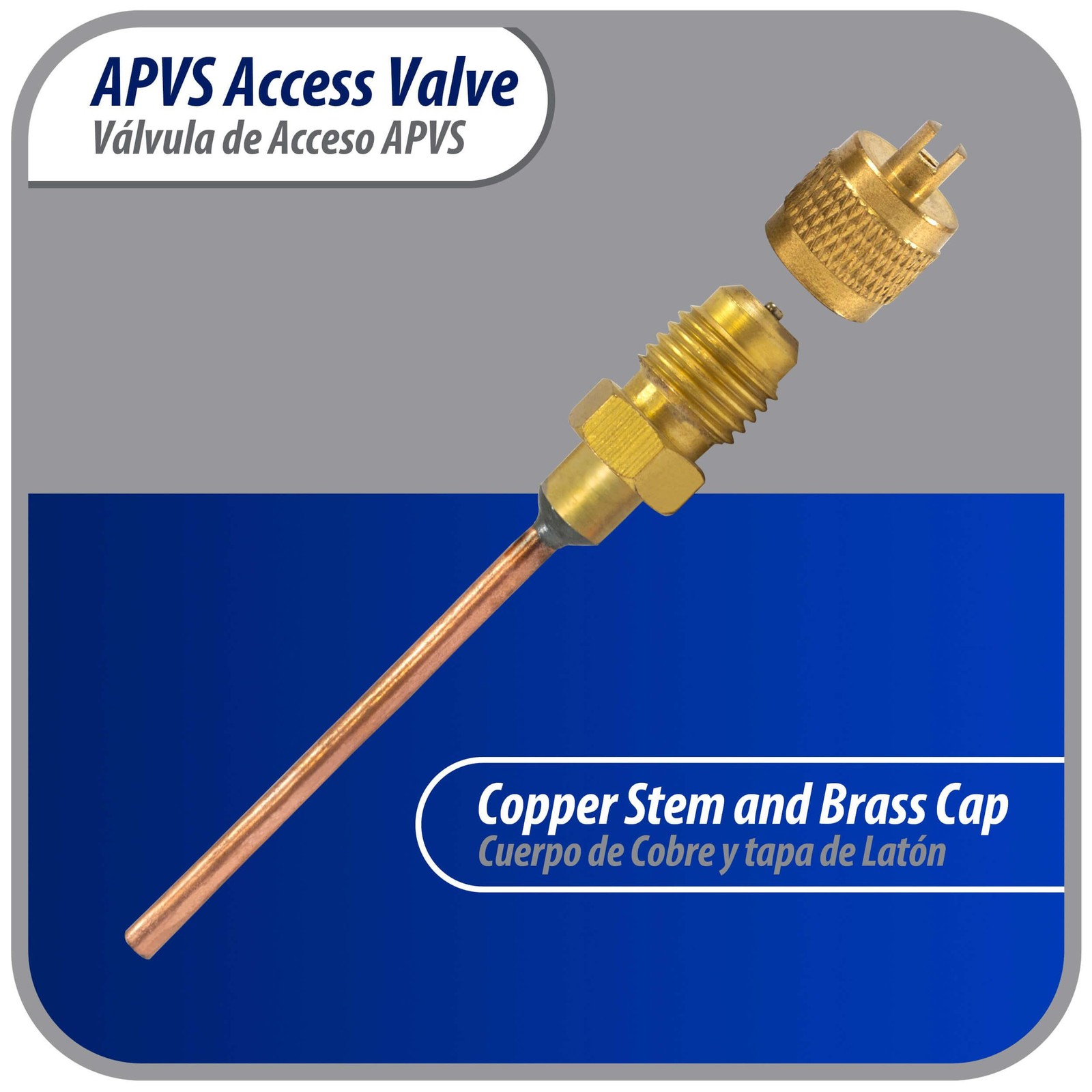 Appli Parts APVS-14182 1/4 in SAE Access Schrader Valve x 1/8 ODF x 2 in Copper