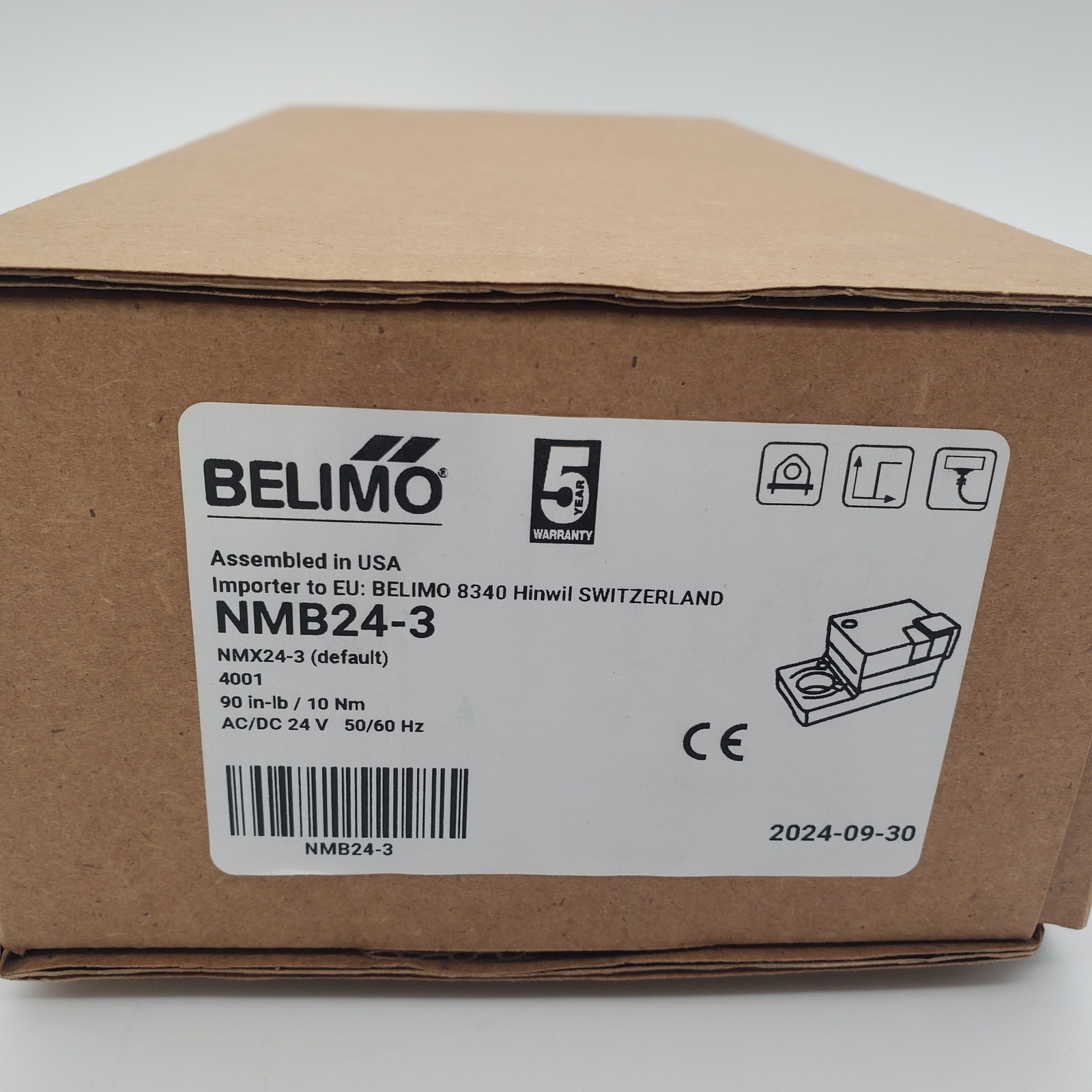 Belimo NMB24-3 Damper Actuator 90 in-lb AC/DC 24V – MISSING MOUNTING BRACKET