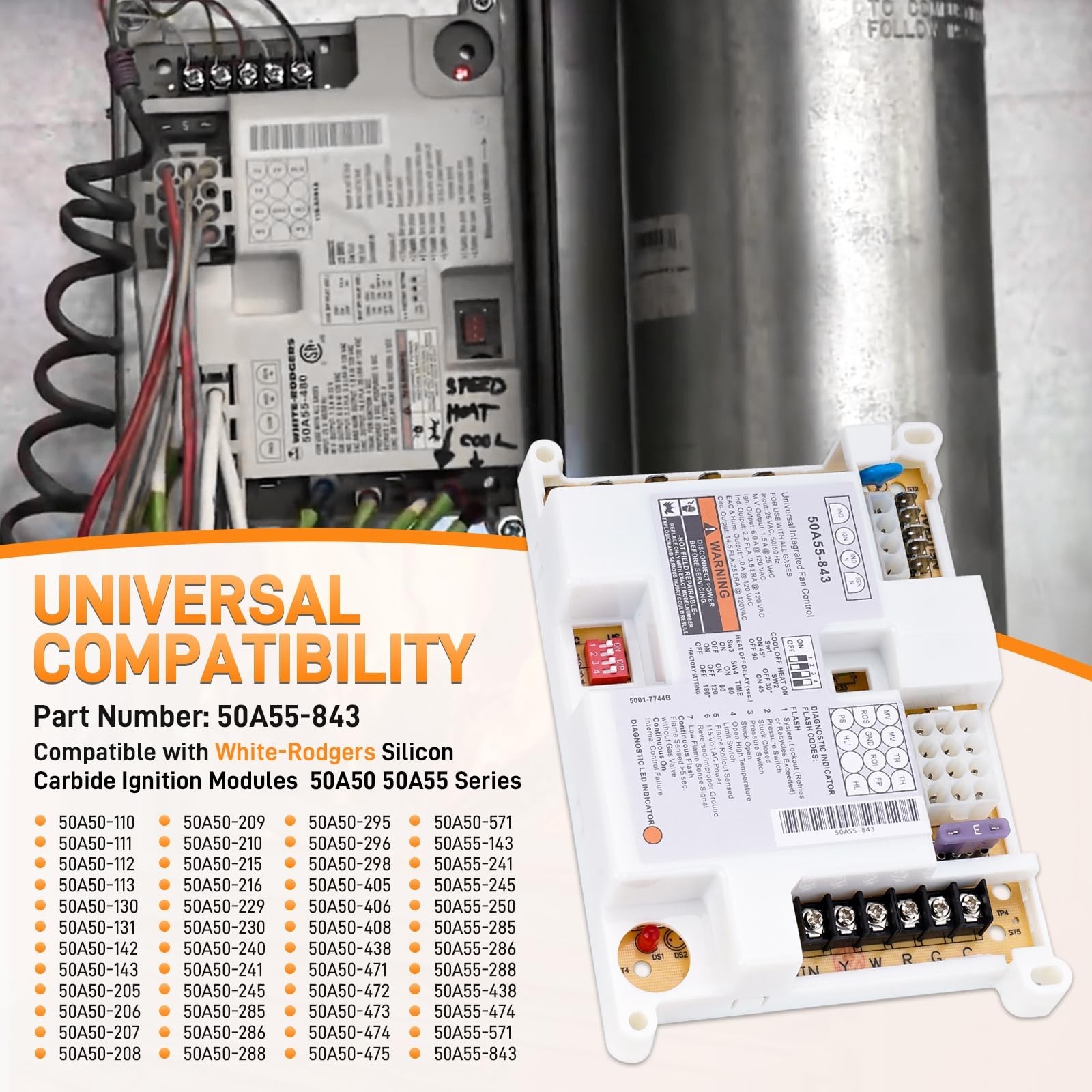 50A55-843 Furnace Control Circuit Board Replacement for Lennox White Rodgers