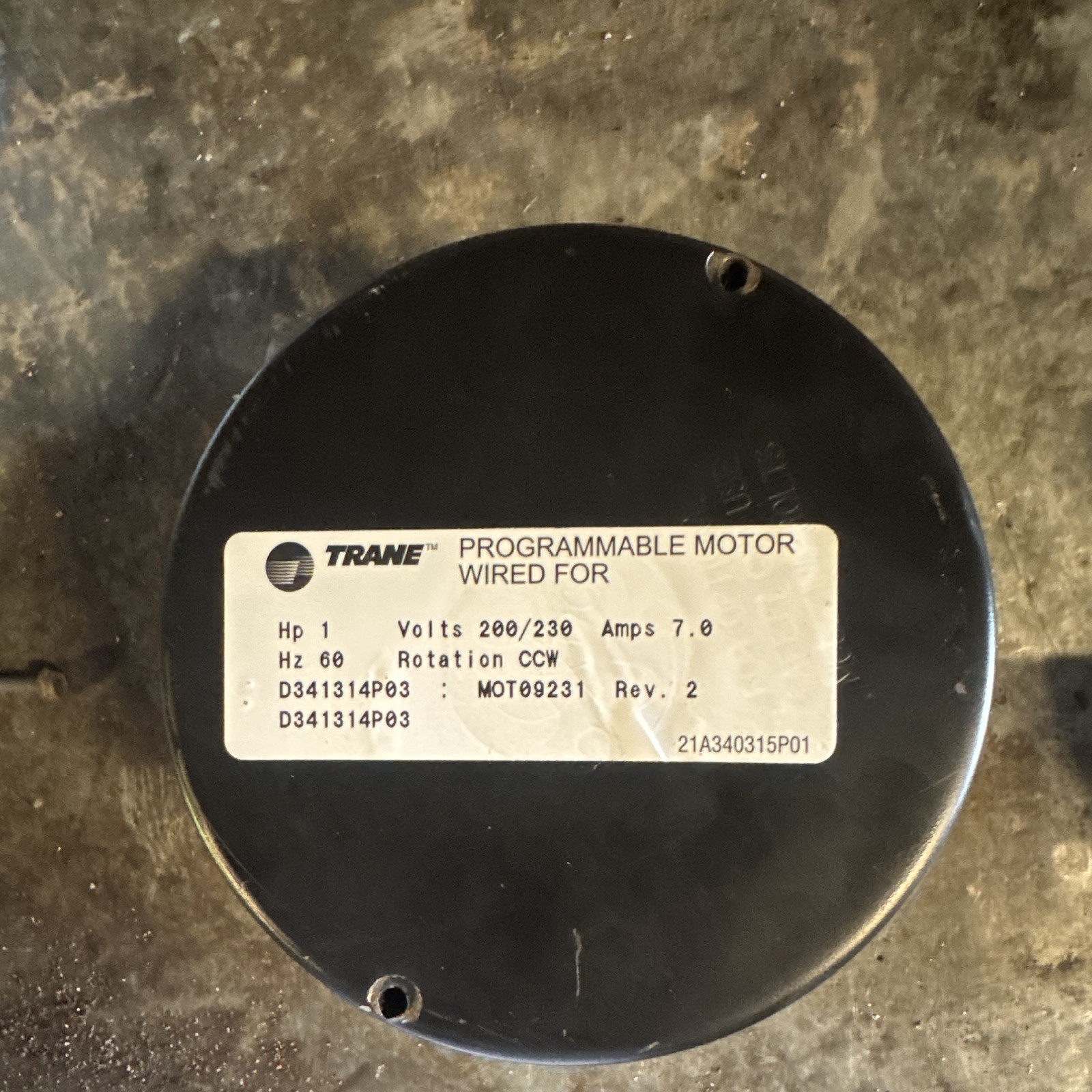 Trane ECM 2.3 CP02 Programmable Motor 1HP 200/230V 7.0A CCW D341314P03 MODULE!!!