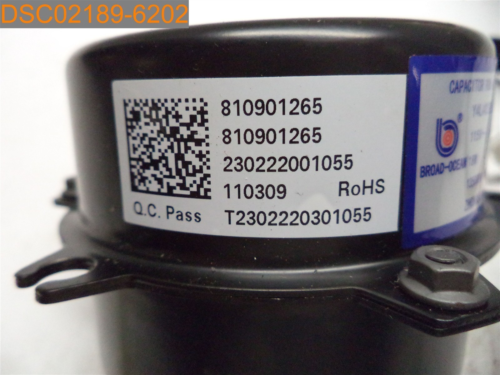 Broad Ocean A/C Fan Motor Y4L403B265L 115V 60Hz 18W .45A 1350 RPM, 810901265