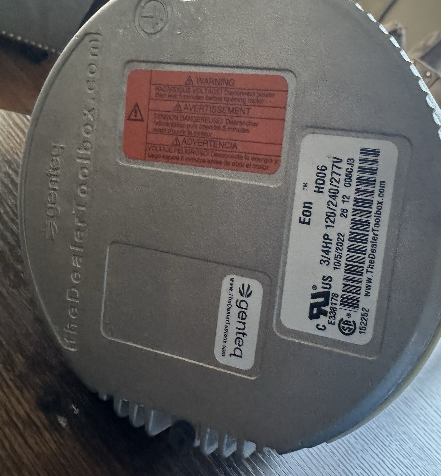 gentec Ac blower motor 3/4hp 1050rpm model 5SDC39kl 3/4 Hp 120/240v 1050 Rpm
