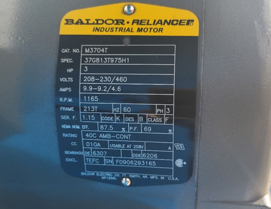 Patterson 34” High Velocity Industrial Fan. 230/ 460 Volts. 3 Phase on Pedestal
