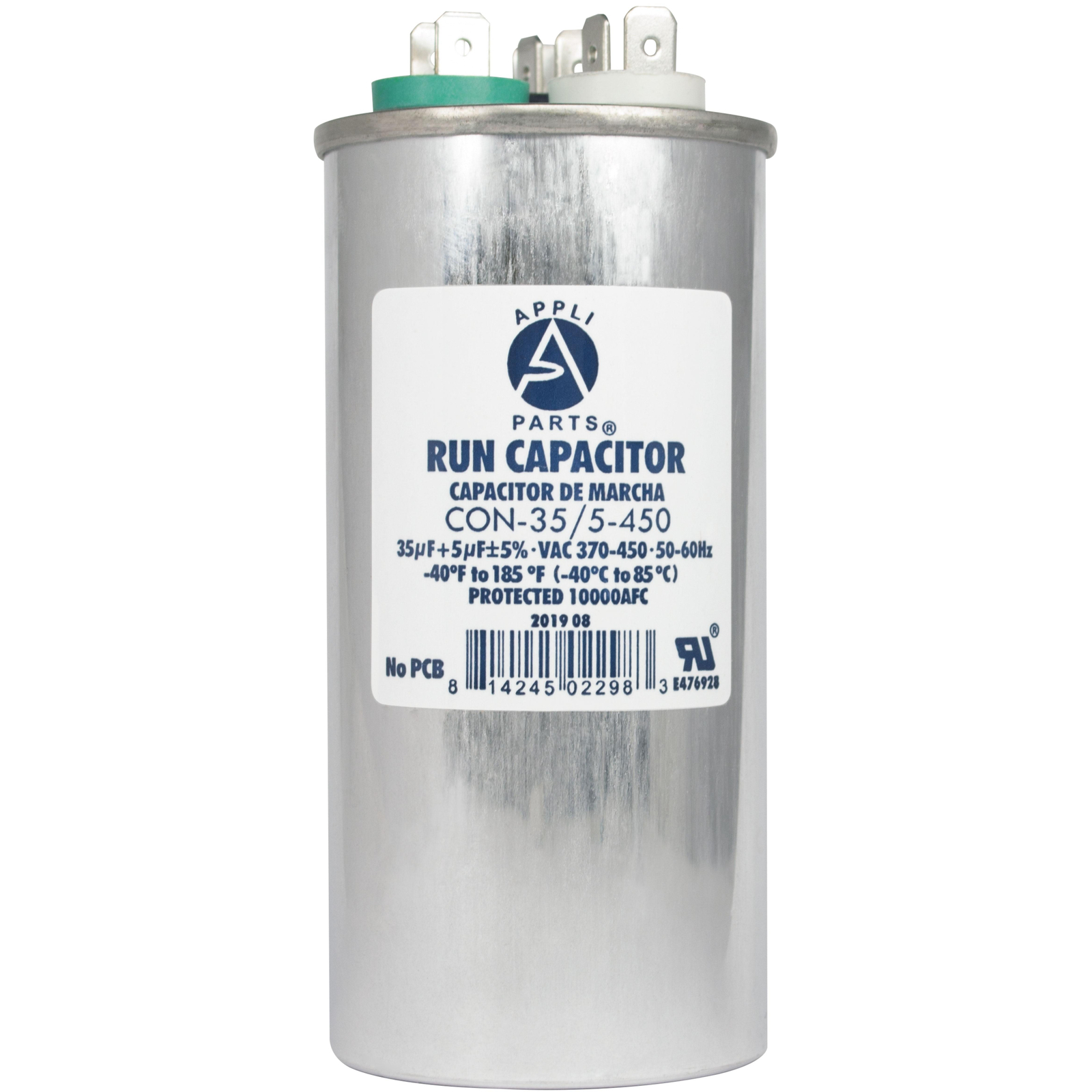Appli Parts Dual Run Capacitor for ac 35+5 Mfd uF (microfarads) 370VAC or 450VAC