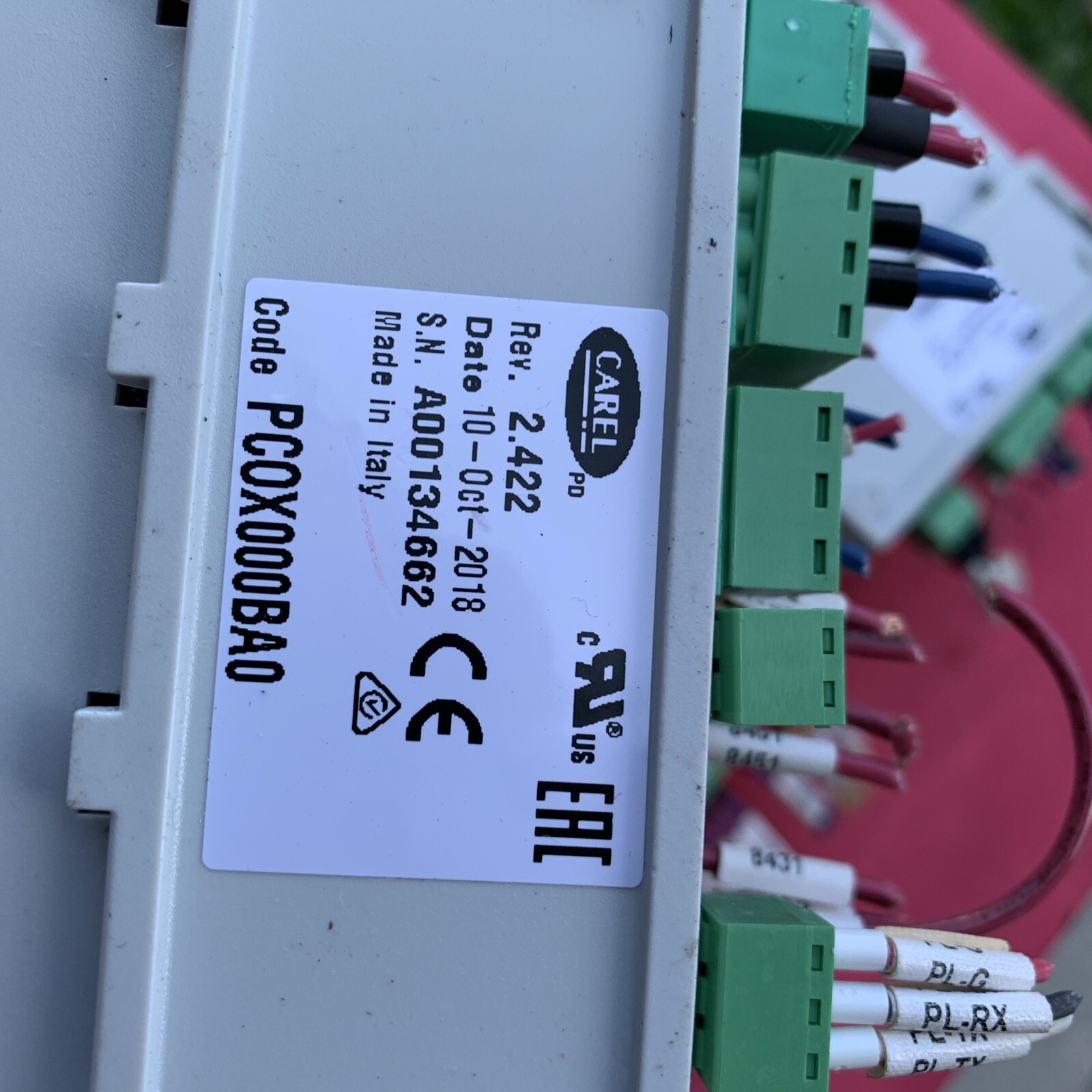 Carell pCO5 PCOX000BAO Compact controller  REV 2.422 F.3. March 2018 Dimpled