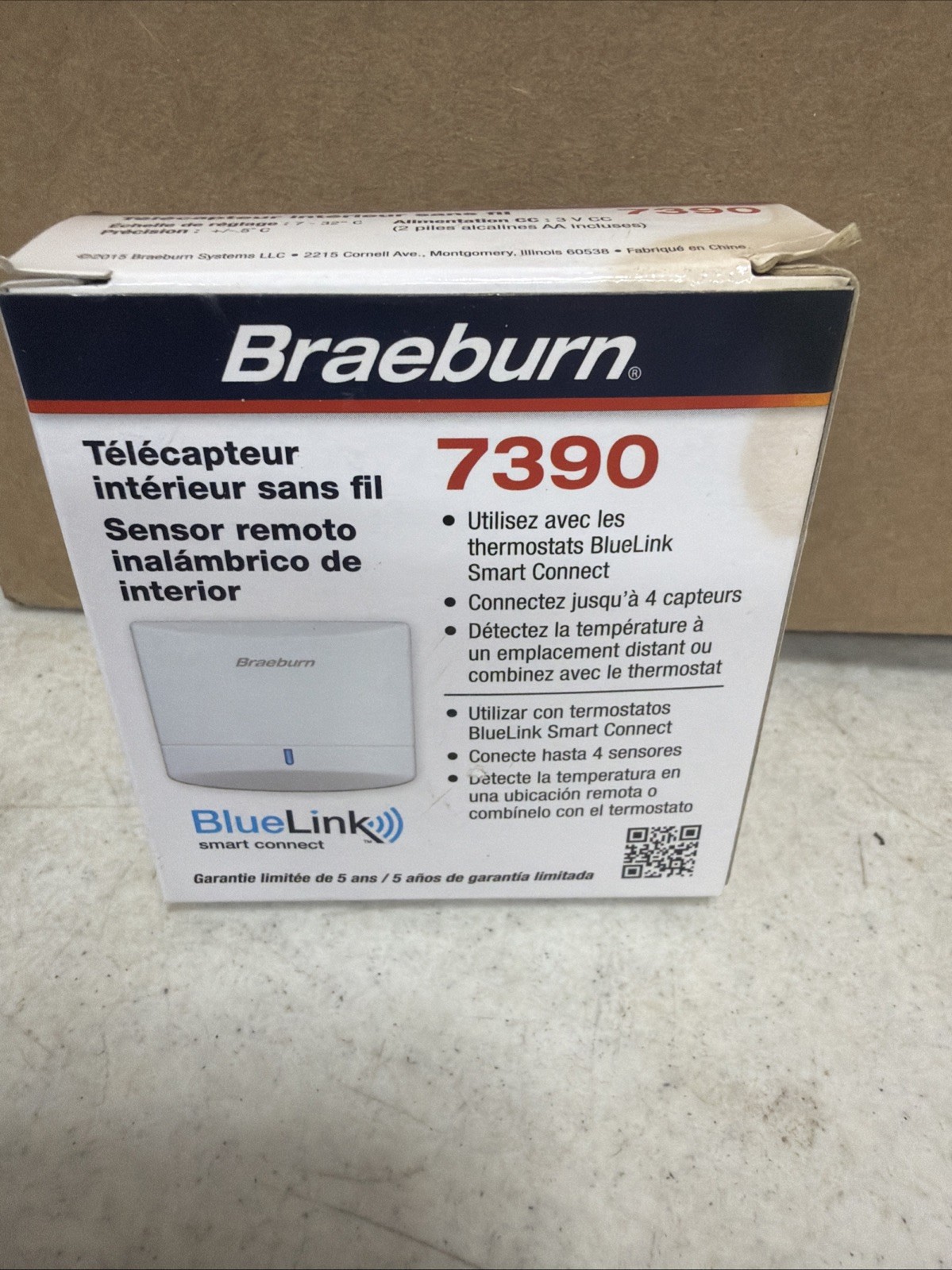 Braeburn 7390 Indoor Wireless Sensor for 7500 and 7320 Thermostats