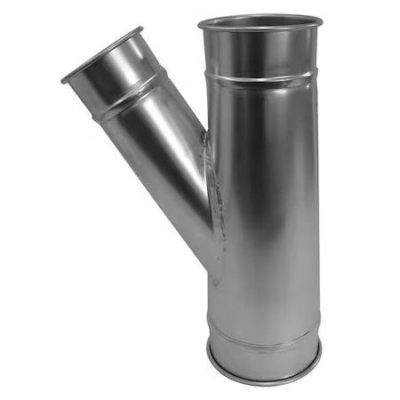 NORDFAB 8040003479 Round 14″dia 37″L 30 Degrees GSteel Wye Branch, 14 in Duct