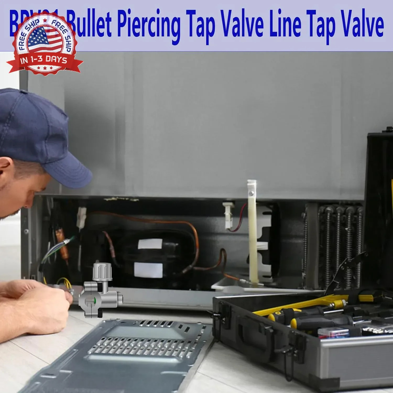 A/C Retrofit Valve Kit, BPV31 Bullet Piercing Tap Valve Line Tap Valve Kit, R12
