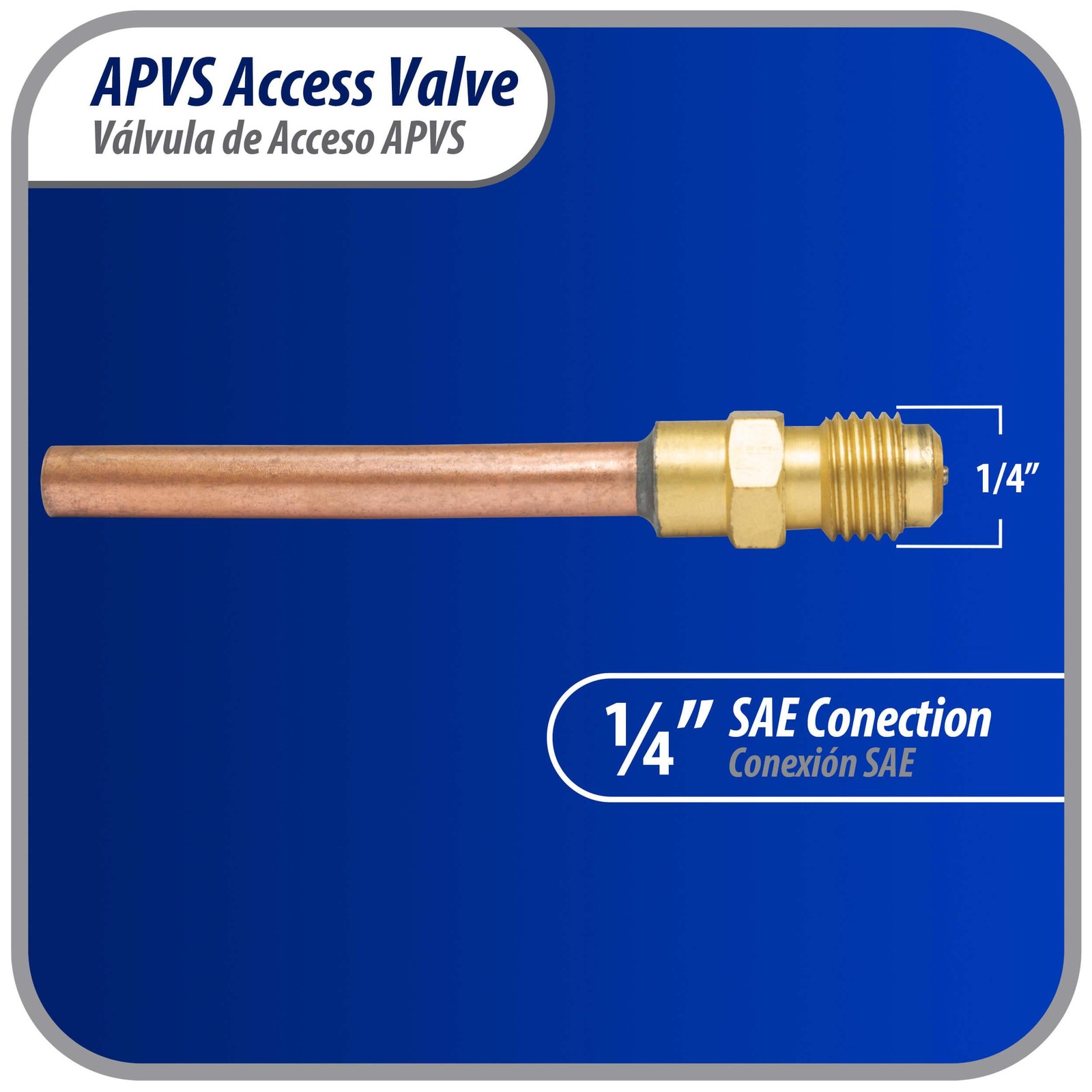 Appli Parts APVS-14142 1/4 in SAE Access Schrader Valve x 1/4 ODF x 2 in Copper