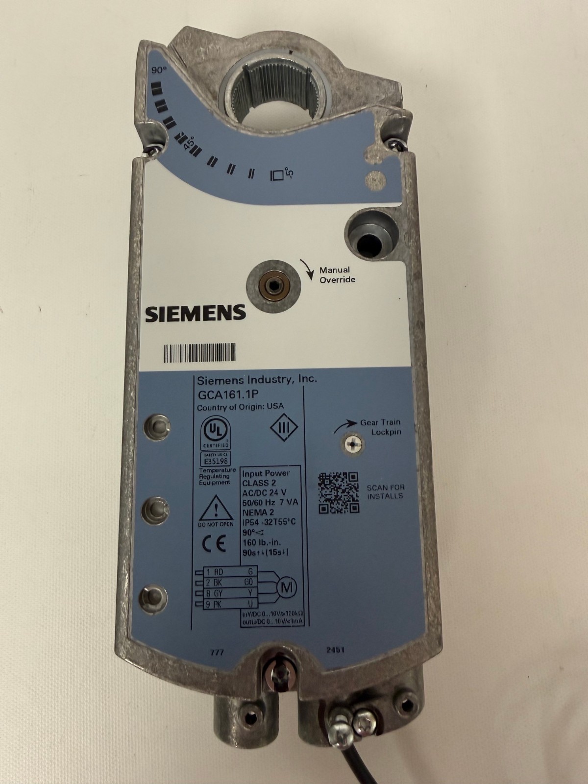 SIEMENS GCA161.1P OPENAIR ACTUATOR SR 24V 160IN LBS 0-10VDC NEW OPEN BOX