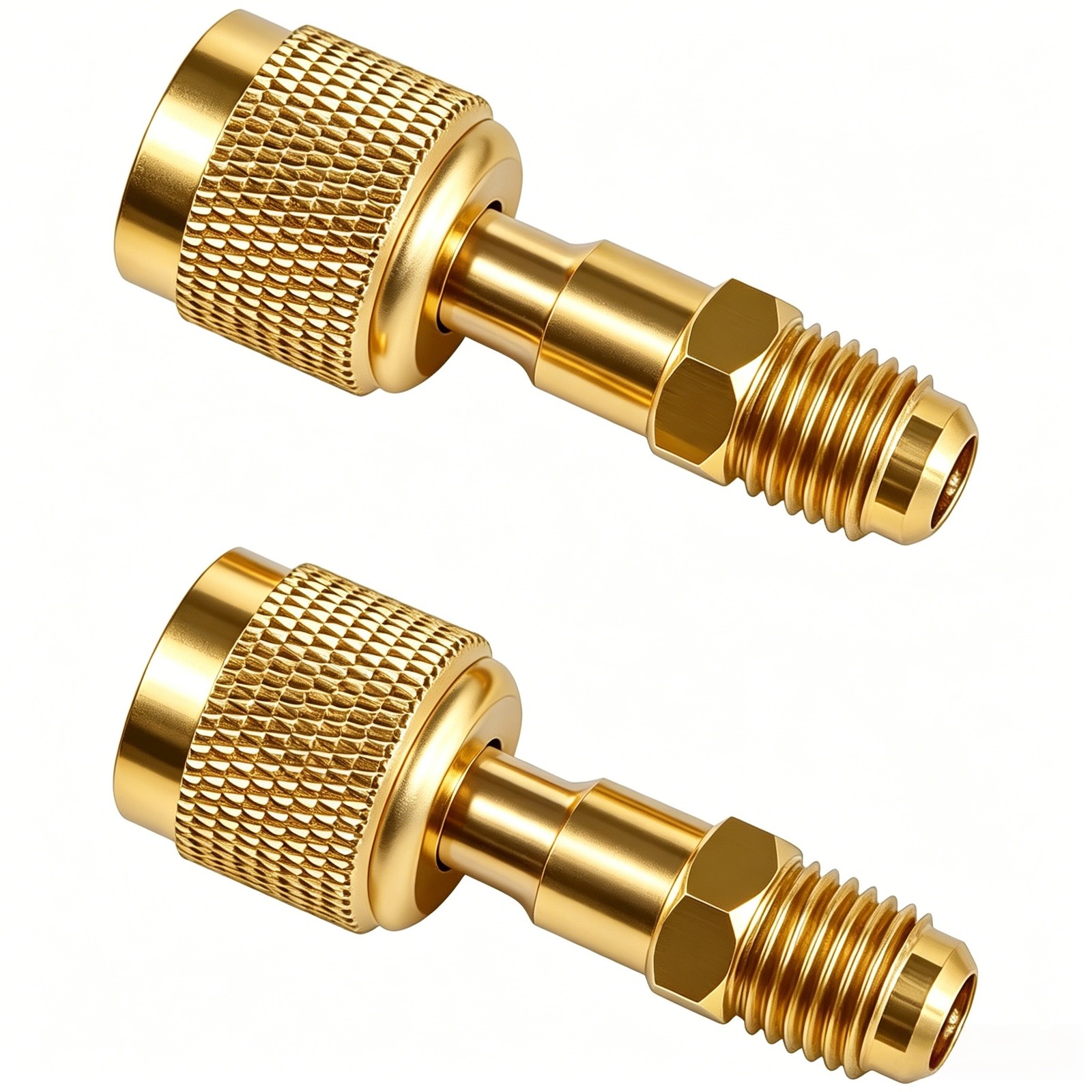 2x HVAC R32 Reverse Thread 1/4” Female,1/4” Male Adapter for A2L R454B/R32 Tanks