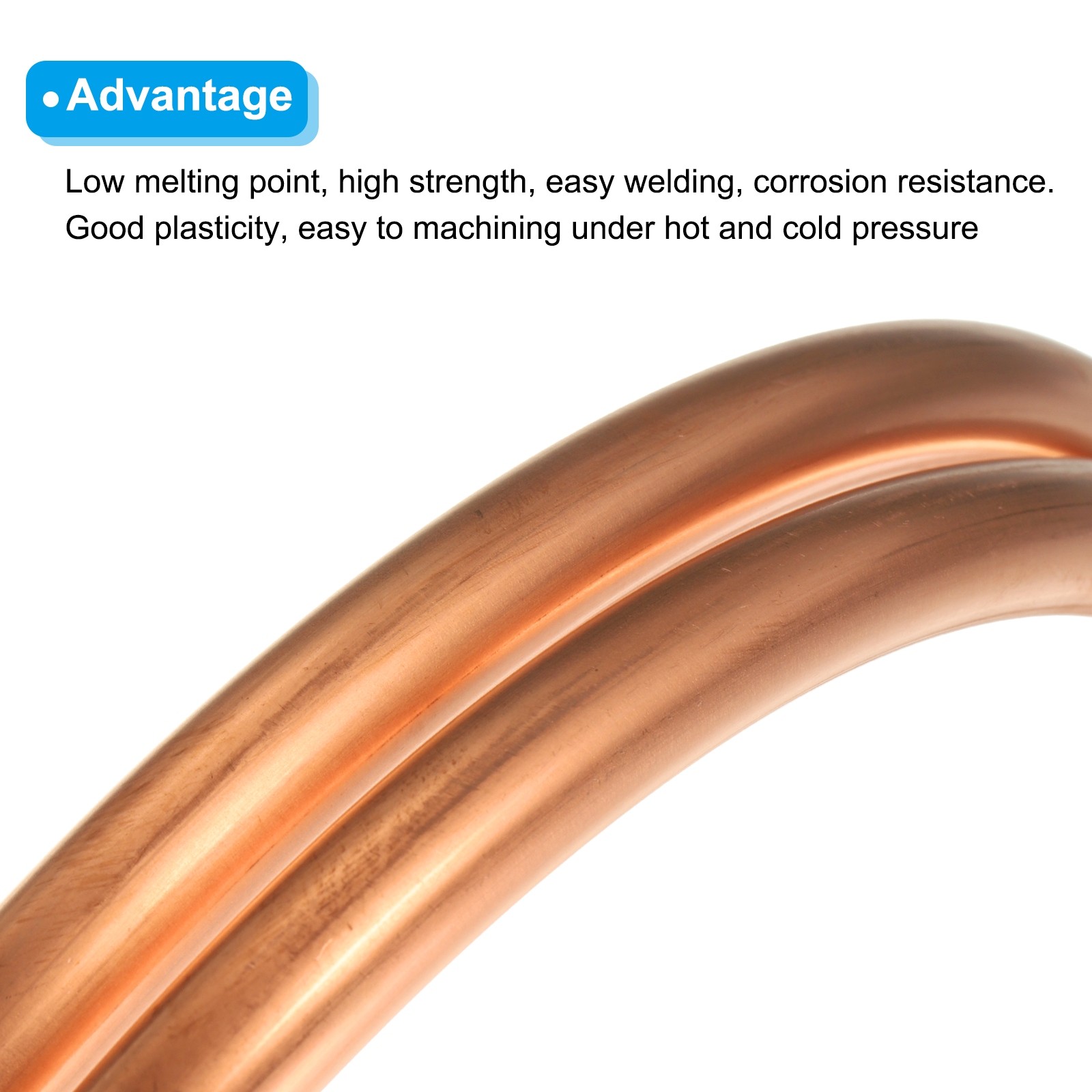 Copper Tube 3/8″ OD x 3Ft 1/32″ T Refrigeration Flexible Pipe Seamless Hollow