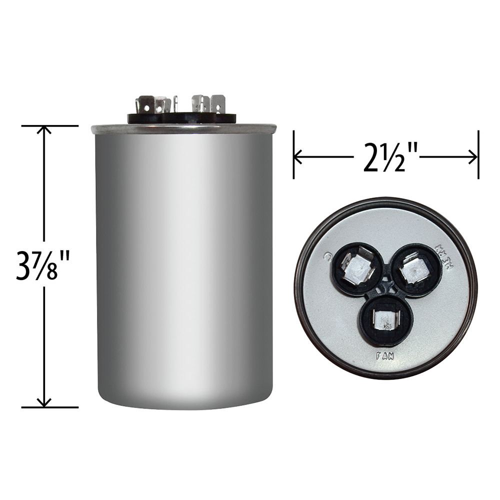 60/7.5 MFD 370 440 VAC Run Capacitor replaces GE Genteq Capcom C36075R C46075R