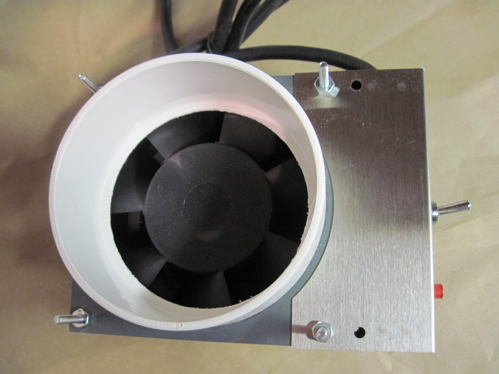 Radon Mitigation Fan w/ 3-Ft. Power Cord On/Off Switch, 115V 4″ PVC